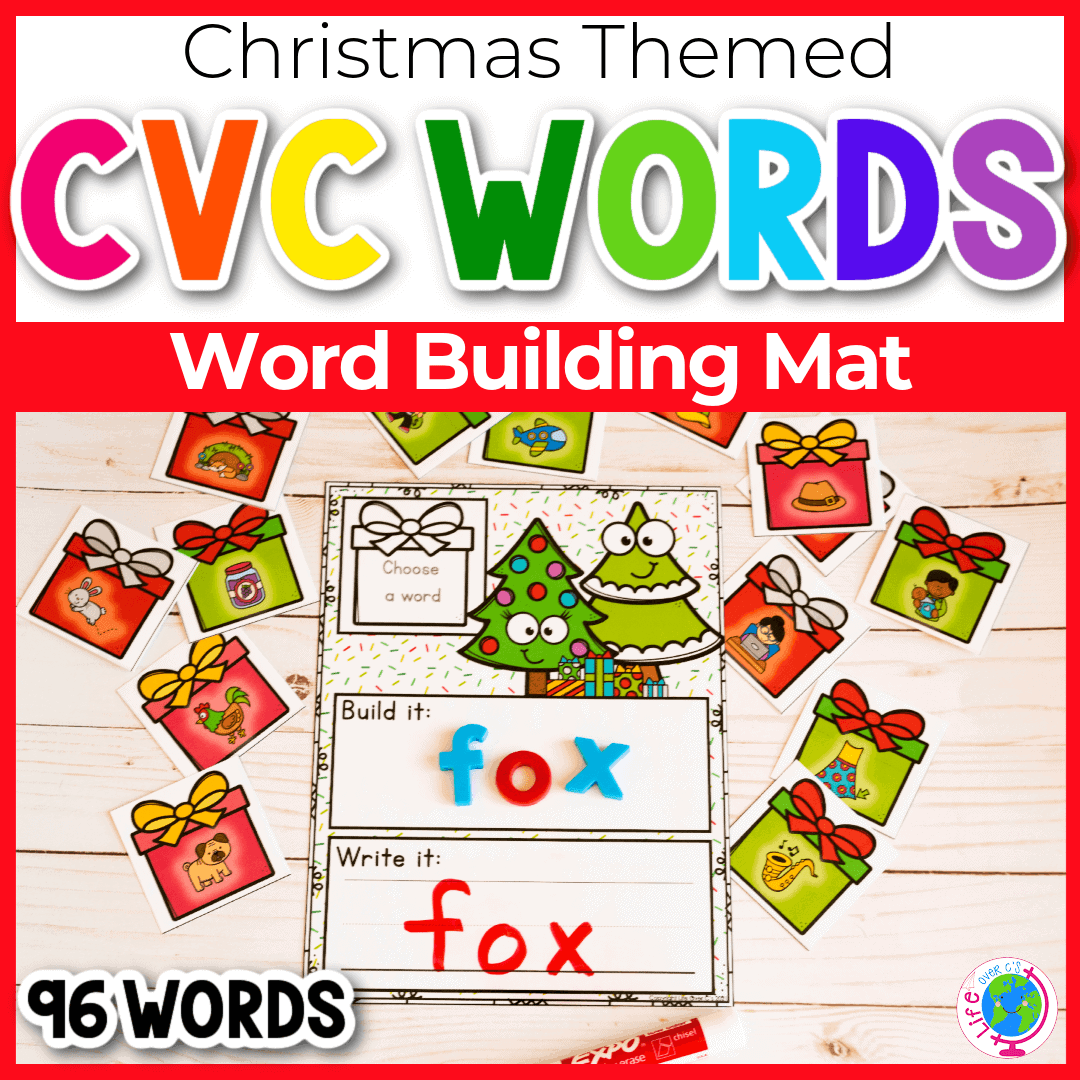 christmas tree cvc word building mat
